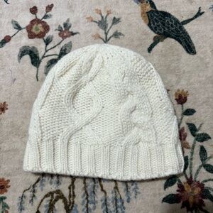 Cozy Cable Knit Beanie cream lined one size